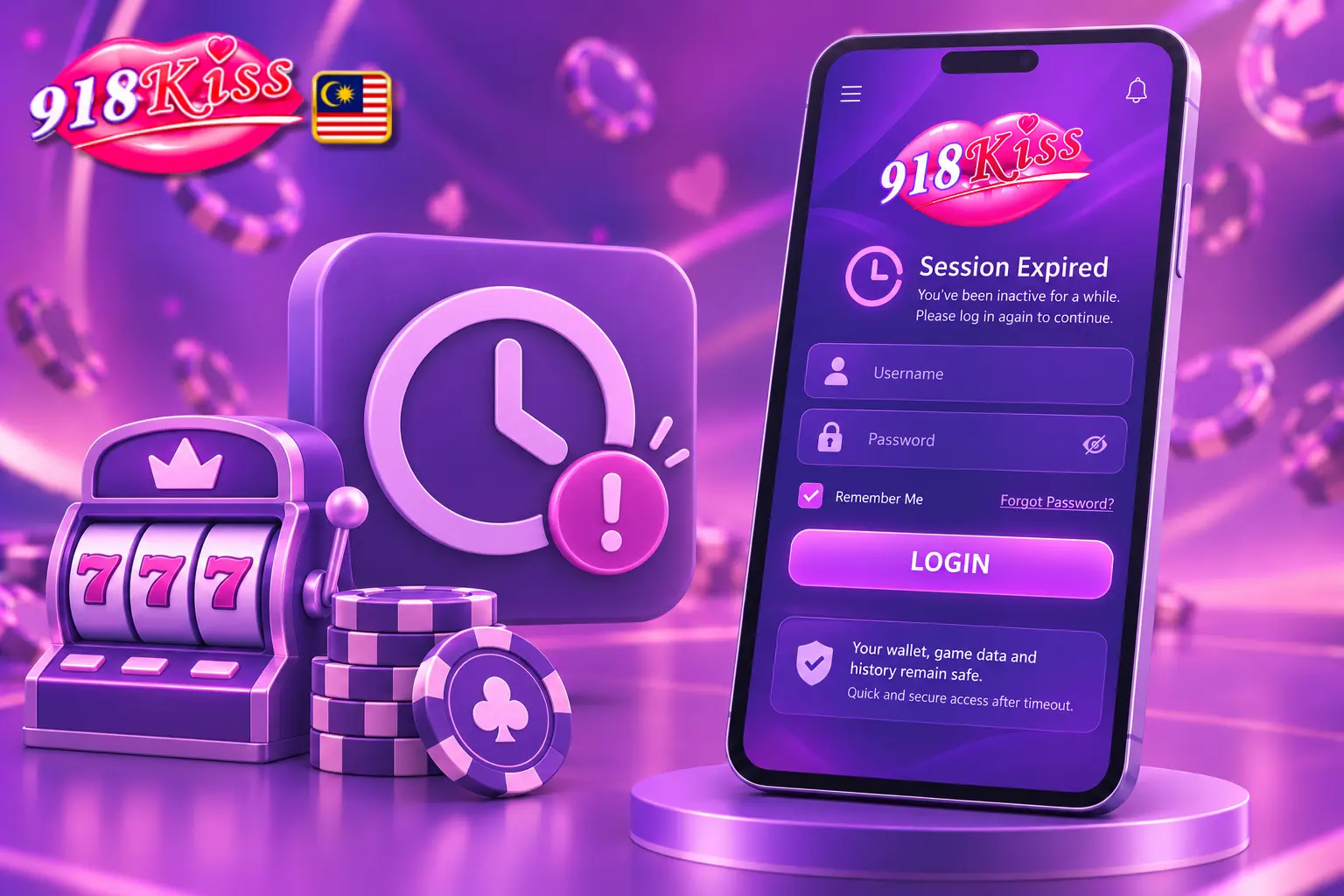 918Kiss session timeout recovery with secure account re-login